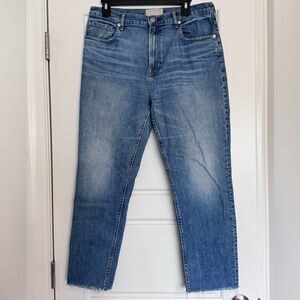 Everlane Cheeky Jean Crop Size 31 High Rise Raw Hem Straight Leg Denim